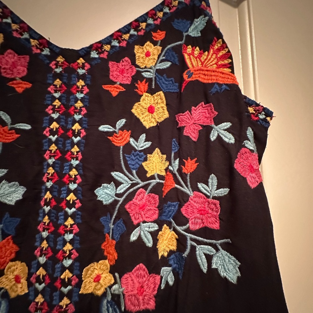 Sundance Black Embroidered Floral Midi Dress - Picture 3 of 6